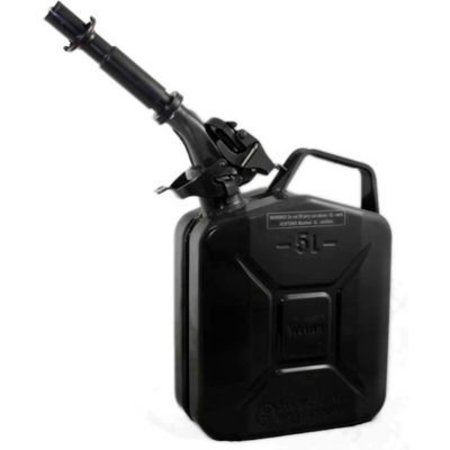 SWISS LINK/STORMTEC USA Wavian Jerry Can w/Spout & Spout Adapter, Black, 5 Liter/1.32 Gallon Capacity - 3027 3027